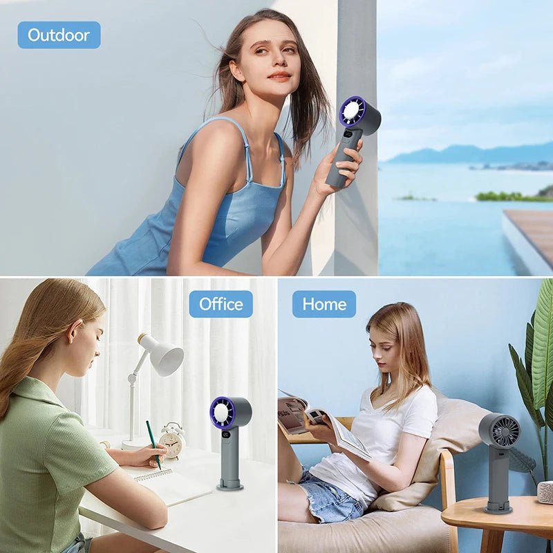 Mini ventilateur portatif sans pales, 120 vitesses, rechargeable, refroidissement instantané avec mode glace, pour hommes et femmes, nouveau - FATAONMini ventilateur portatif sans pales, 120 vitesses, rechargeable, refroidissement instantané avec mode glace, pour hommes et femmes, nouveauTechnologie IntelligenteFATAON