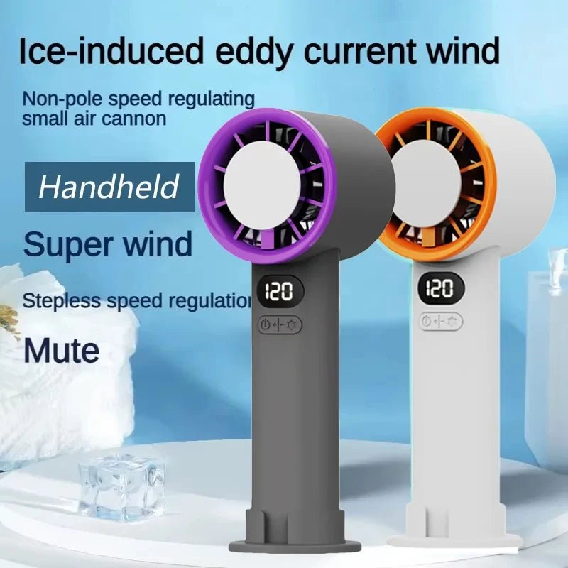 Mini ventilateur portatif sans pales, 120 vitesses, rechargeable, refroidissement instantané avec mode glace, pour hommes et femmes, nouveau - FATAONMini ventilateur portatif sans pales, 120 vitesses, rechargeable, refroidissement instantané avec mode glace, pour hommes et femmes, nouveauTechnologie IntelligenteFATAON