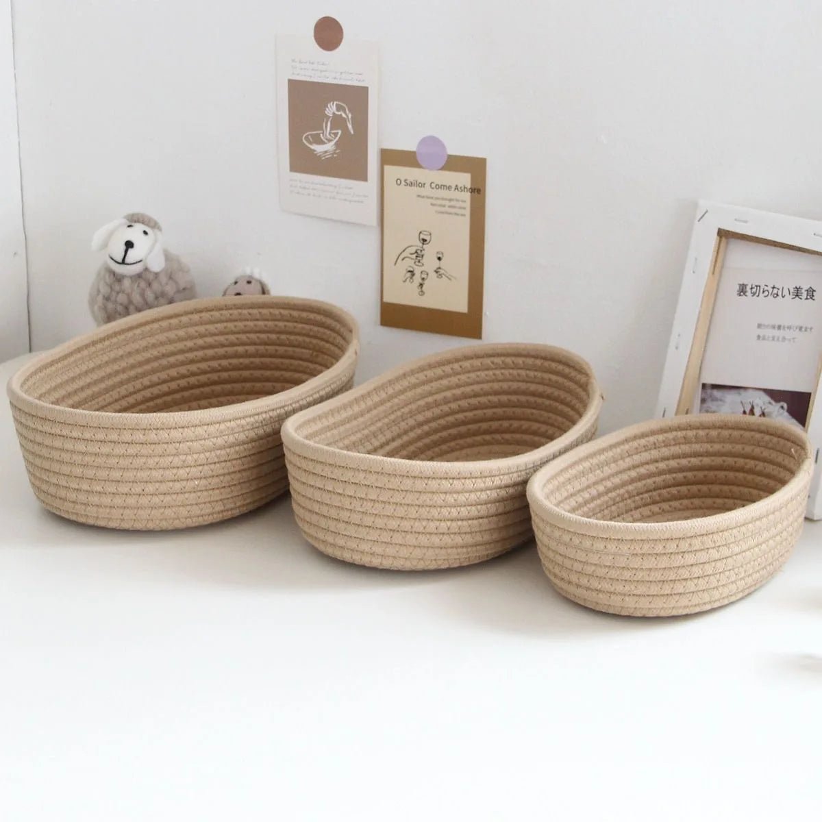 Mir de rangement en cordon de coton tissé à la main, boîte nar, dessus de table, cosmétiques officiels, collation, porche - FATAONMir de rangement en cordon de coton tissé à la main, boîte nar, dessus de table, cosmétiques officiels, collation, porcheSolutions MaisonFATAON