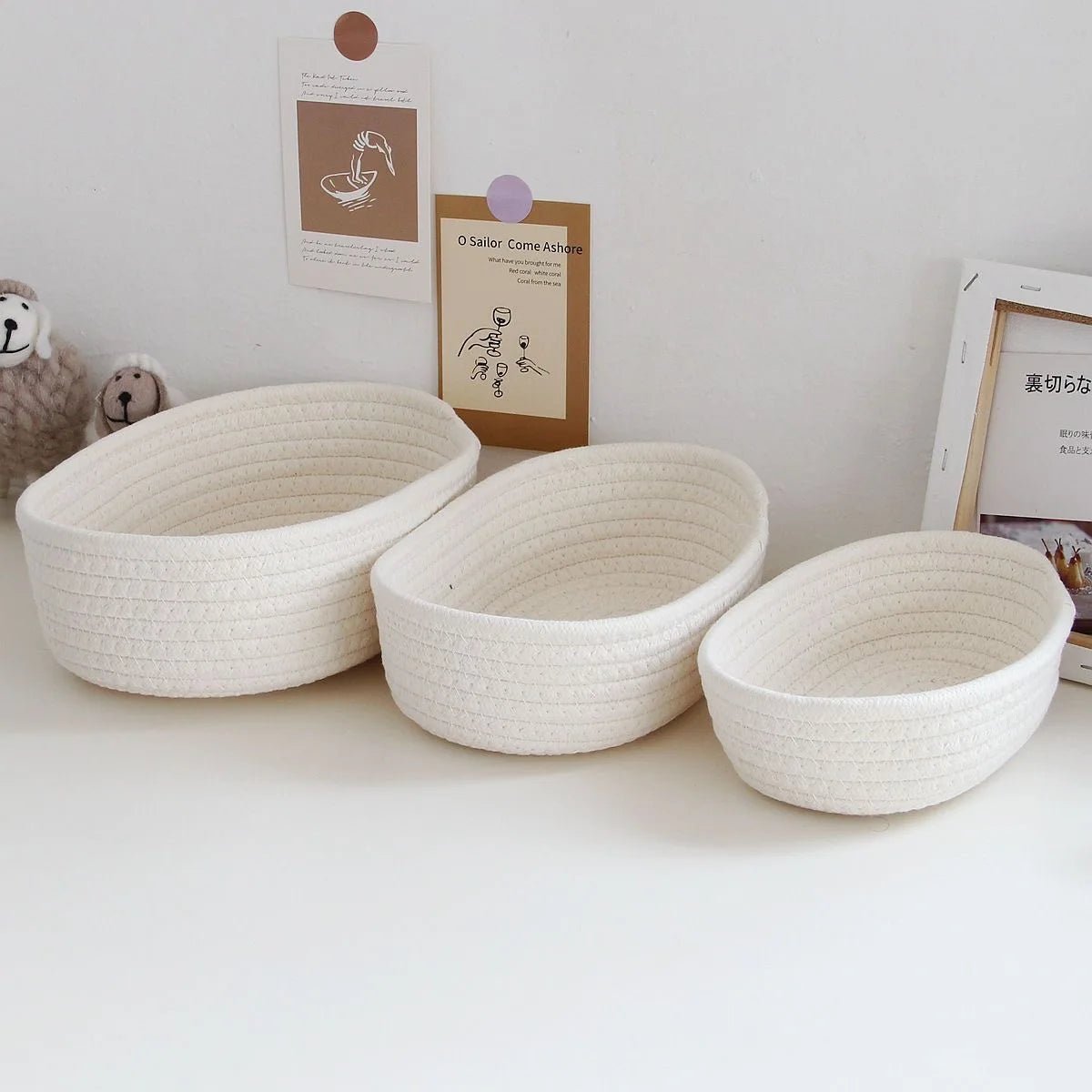 Mir de rangement en cordon de coton tissé à la main, boîte nar, dessus de table, cosmétiques officiels, collation, porche - FATAONMir de rangement en cordon de coton tissé à la main, boîte nar, dessus de table, cosmétiques officiels, collation, porcheSolutions MaisonFATAON