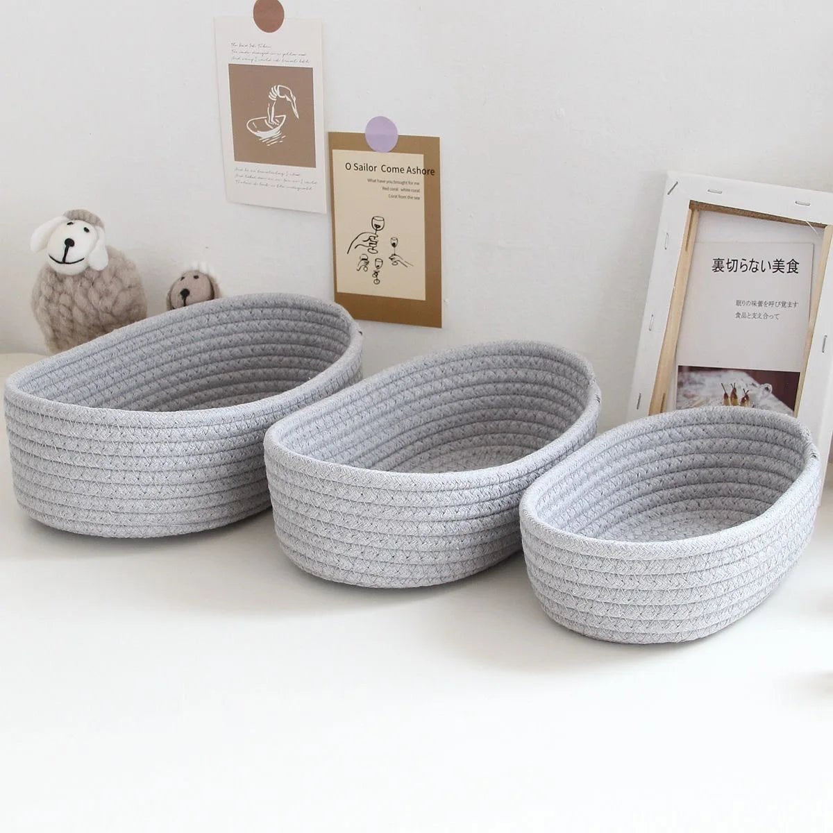 Mir de rangement en cordon de coton tissé à la main, boîte nar, dessus de table, cosmétiques officiels, collation, porche - FATAONMir de rangement en cordon de coton tissé à la main, boîte nar, dessus de table, cosmétiques officiels, collation, porcheSolutions MaisonFATAON
