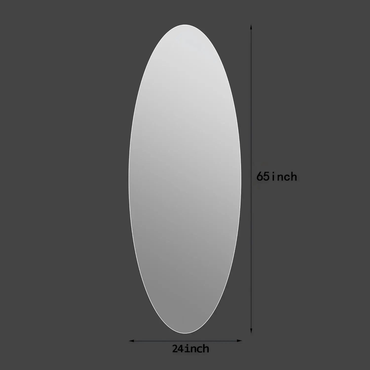 Miroir mural ovale pleine longueur 5 mm en verre argenté sans cuivre, film HD incassable, facile à monter, pour maison et salon, 65x24 pouces, personnalisable - FATAONMiroir mural ovale pleine longueur 5 mm en verre argenté sans cuivre, film HD incassable, facile à monter, pour maison et salon, 65x24 pouces, personnalisableSolutions MaisonFATAON