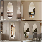 Miroir mural ovale pleine longueur 5 mm en verre argenté sans cuivre, film HD incassable, facile à monter, pour maison et salon, 65x24 pouces, personnalisable - FATAONMiroir mural ovale pleine longueur 5 mm en verre argenté sans cuivre, film HD incassable, facile à monter, pour maison et salon, 65x24 pouces, personnalisableSolutions MaisonFATAON