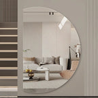 Miroir mural semi-cercle minimaliste moderne sans cadre, miroir monté sur verre pleine longueur de 5.0mm d'épaisseur - FATAONMiroir mural semi-cercle minimaliste moderne sans cadre, miroir monté sur verre pleine longueur de 5.0mm d'épaisseurSolutions MaisonFATAON