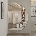 Miroir mural semi-cercle minimaliste moderne sans cadre, miroir monté sur verre pleine longueur de 5.0mm d'épaisseur - FATAONMiroir mural semi-cercle minimaliste moderne sans cadre, miroir monté sur verre pleine longueur de 5.0mm d'épaisseurSolutions MaisonFATAON