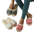 Mode femmes pantoufles coton peluche chaud femme lumière EVA fond plat antidérapant confortable diapositives hiver automne maison chaussures - FATAONMode femmes pantoufles coton peluche chaud femme lumière EVA fond plat antidérapant confortable diapositives hiver automne maison chaussuresMode FemmeFATAON