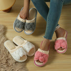 Mode femmes pantoufles coton peluche chaud femme lumière EVA fond plat antidérapant confortable diapositives hiver automne maison chaussures - FATAONMode femmes pantoufles coton peluche chaud femme lumière EVA fond plat antidérapant confortable diapositives hiver automne maison chaussuresMode FemmeFATAON