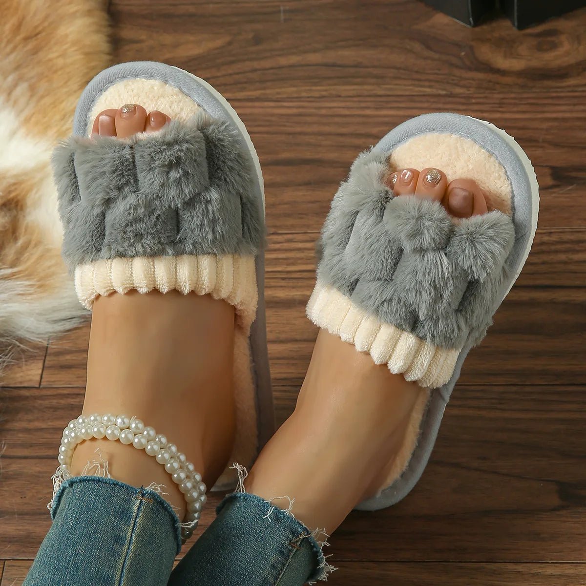 Mode femmes pantoufles coton peluche chaud femme lumière EVA fond plat antidérapant confortable diapositives hiver automne maison chaussures - FATAONMode femmes pantoufles coton peluche chaud femme lumière EVA fond plat antidérapant confortable diapositives hiver automne maison chaussuresMode FemmeFATAON