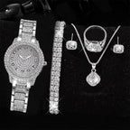 Montre à bande d'acier letterale romain entièrement en diamant avec charme étoilé ensemble de montre à quartz d'affaires - FATAONMontre à bande d'acier letterale romain entièrement en diamant avec charme étoilé ensemble de montre à quartz d'affairesMode HommeFATAON