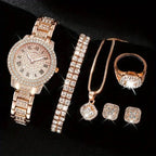 Montre à bande d'acier letterale romain entièrement en diamant avec charme étoilé ensemble de montre à quartz d'affaires - FATAONMontre à bande d'acier letterale romain entièrement en diamant avec charme étoilé ensemble de montre à quartz d'affairesMode HommeFATAON