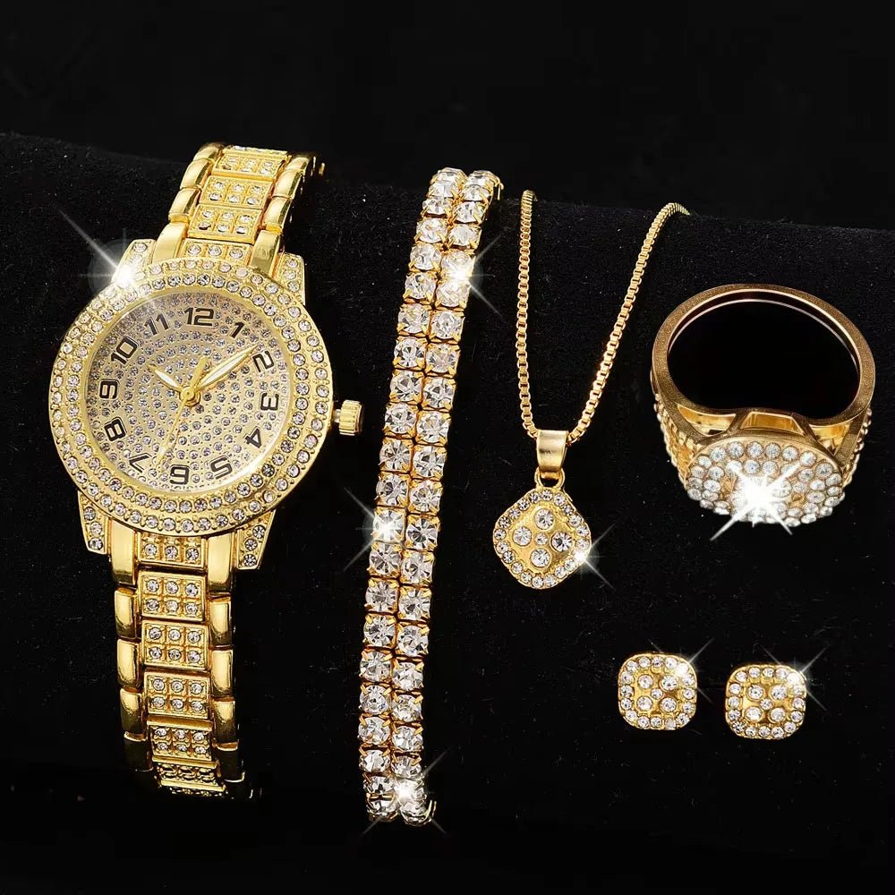 Montre à bande d'acier letterale romain entièrement en diamant avec charme étoilé ensemble de montre à quartz d'affaires - FATAONMontre à bande d'acier letterale romain entièrement en diamant avec charme étoilé ensemble de montre à quartz d'affairesMode HommeFATAON
