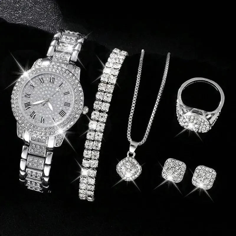 Montre à bande d'acier letterale romain entièrement en diamant avec charme étoilé ensemble de montre à quartz d'affaires - FATAONMontre à bande d'acier letterale romain entièrement en diamant avec charme étoilé ensemble de montre à quartz d'affairesMode HommeFATAON