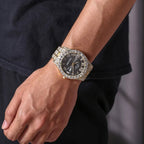 Montre à quartz avec bracelet en acier doré pour homme, échelle romaine, biscuits, calendrier, montre-bracelet classique, mode masculine, luxe - FATAONMontre à quartz avec bracelet en acier doré pour homme, échelle romaine, biscuits, calendrier, montre-bracelet classique, mode masculine, luxeMode HommeFATAON