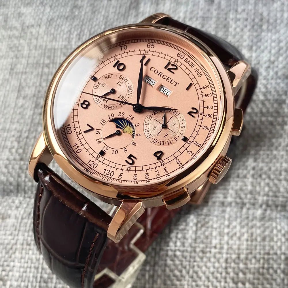 Montre automatique pour hommes Multification Date jour mois année 316L montre mécanique pour hommes boîtier poli indicateur jour/nuit 42mm - FATAONMontre automatique pour hommes Multification Date jour mois année 316L montre mécanique pour hommes boîtier poli indicateur jour/nuit 42mmMode HommeFATAON