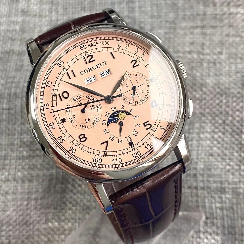 Montre automatique pour hommes Multification Date jour mois année 316L montre mécanique pour hommes boîtier poli indicateur jour/nuit 42mm - FATAONMontre automatique pour hommes Multification Date jour mois année 316L montre mécanique pour hommes boîtier poli indicateur jour/nuit 42mmMode HommeFATAON