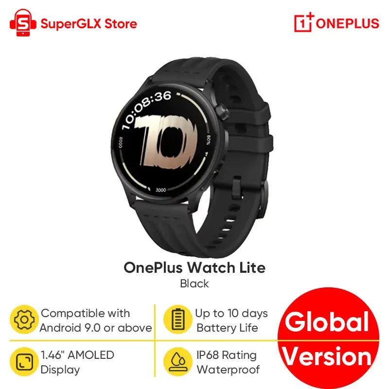 Montre connectée OnePlus Watch Lite version globale, écran AMOLED 1,46'', jusqu'à 10 jours d'autonomie, IP68, BT 5.2, plus de 100 modes sportifs - FATAONMontre connectée OnePlus Watch Lite version globale, écran AMOLED 1,46'', jusqu'à 10 jours d'autonomie, IP68, BT 5.2, plus de 100 modes sportifsProductivité & OrganisationFATAON