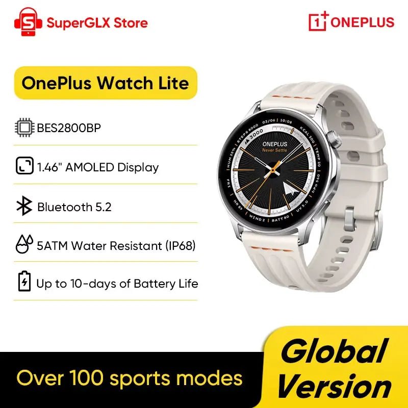 Montre connectée OnePlus Watch Lite version globale, écran AMOLED 1,46'', jusqu'à 10 jours d'autonomie, IP68, BT 5.2, plus de 100 modes sportifs - FATAONMontre connectée OnePlus Watch Lite version globale, écran AMOLED 1,46'', jusqu'à 10 jours d'autonomie, IP68, BT 5.2, plus de 100 modes sportifsProductivité & OrganisationFATAON