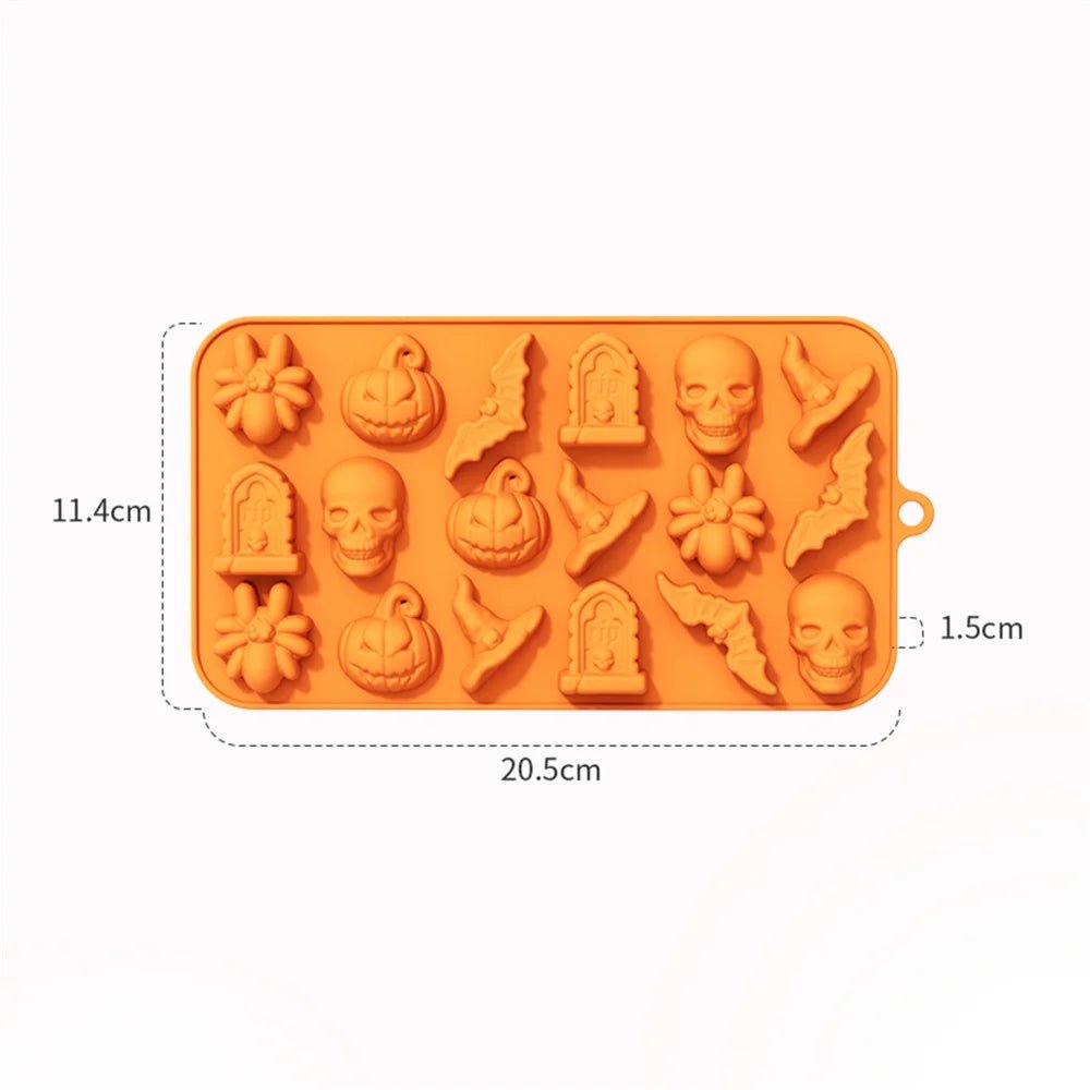 Moules d'halloween en Silicone pour chocolat 3D, moule gommeux, crâne, citrouille, chauve-souris, fantôme, chapeau de sorcière, araignée, pierre tombale - FATAONMoules d'halloween en Silicone pour chocolat 3D, moule gommeux, crâne, citrouille, chauve-souris, fantôme, chapeau de sorcière, araignée, pierre tombaleSolutions MaisonFATAON