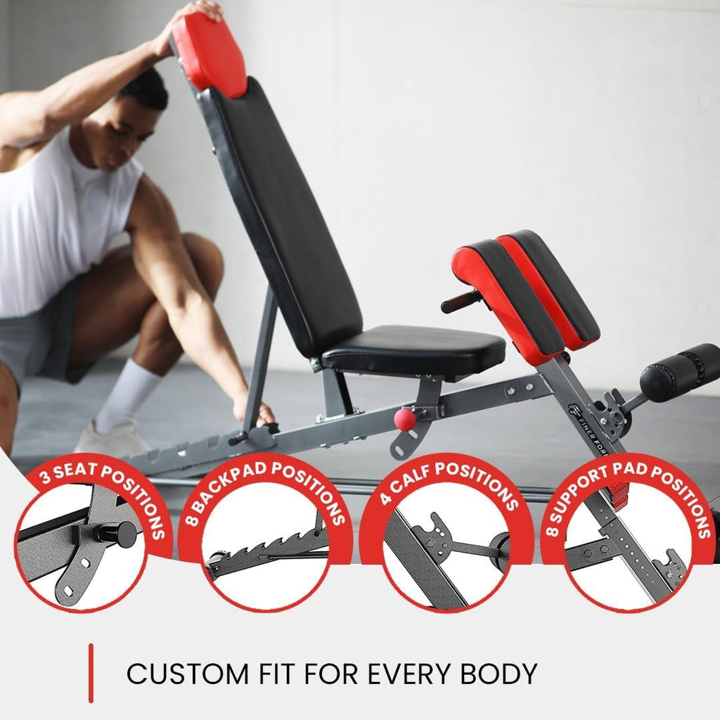 Multi - Functional FID Weight Bench for Full All - In - One Body Workout – Hyper Back Extension, Roman Chair, Adjustable Ab Sit up Bench, Incline Decline Bench, Flat Bench - Fix & GoMulti - Functional FID Weight Bench for Full All - In - One Body Workout – Hyper Back Extension, Roman Chair, Adjustable Ab Sit up Bench, Incline Decline Bench, Flat BenchFix & Go