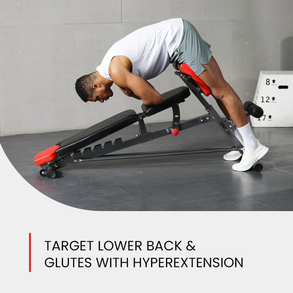 Multi - Functional FID Weight Bench for Full All - In - One Body Workout – Hyper Back Extension, Roman Chair, Adjustable Ab Sit up Bench, Incline Decline Bench, Flat Bench - Fix & GoMulti - Functional FID Weight Bench for Full All - In - One Body Workout – Hyper Back Extension, Roman Chair, Adjustable Ab Sit up Bench, Incline Decline Bench, Flat BenchFix & Go