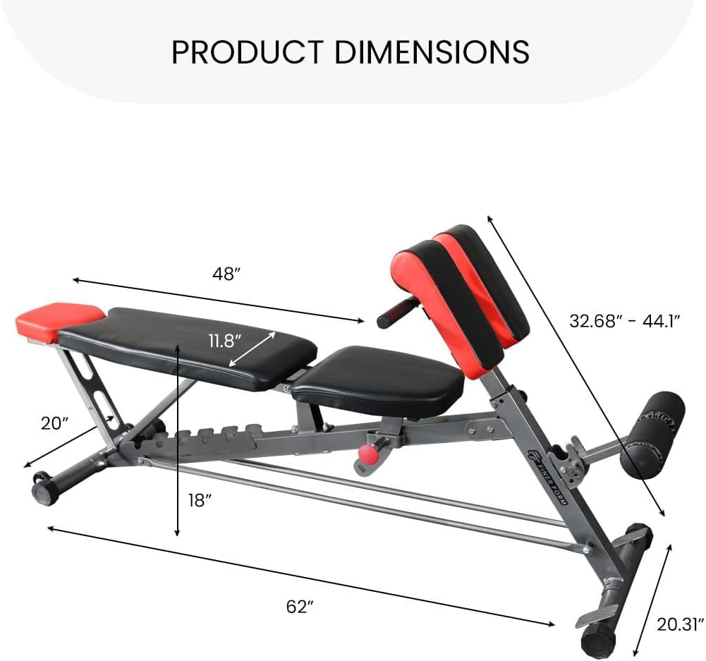 Multi - Functional FID Weight Bench for Full All - In - One Body Workout – Hyper Back Extension, Roman Chair, Adjustable Ab Sit up Bench, Incline Decline Bench, Flat Bench - Fix & GoMulti - Functional FID Weight Bench for Full All - In - One Body Workout – Hyper Back Extension, Roman Chair, Adjustable Ab Sit up Bench, Incline Decline Bench, Flat BenchFix & Go