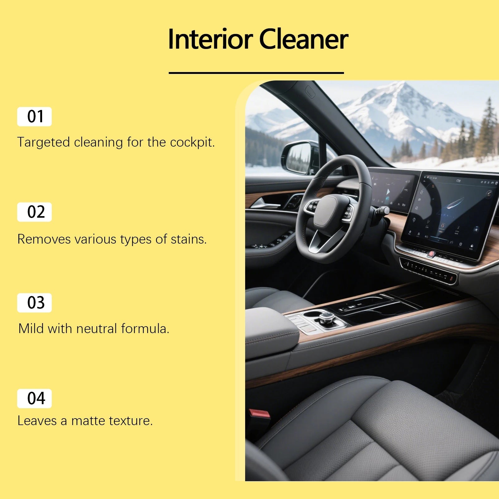 Nettoyant pour intérieur de voiture, élimine efficacement les taches de graisse de la poussière, nettoie les vernis du tableau de bord intérieur améliore la brillance, Agent de rénovation - FATAONNettoyant pour intérieur de voiture, élimine efficacement les taches de graisse de la poussière, nettoie les vernis du tableau de bord intérieur améliore la brillance, Agent de rénovationAccessoire AutoFATAON