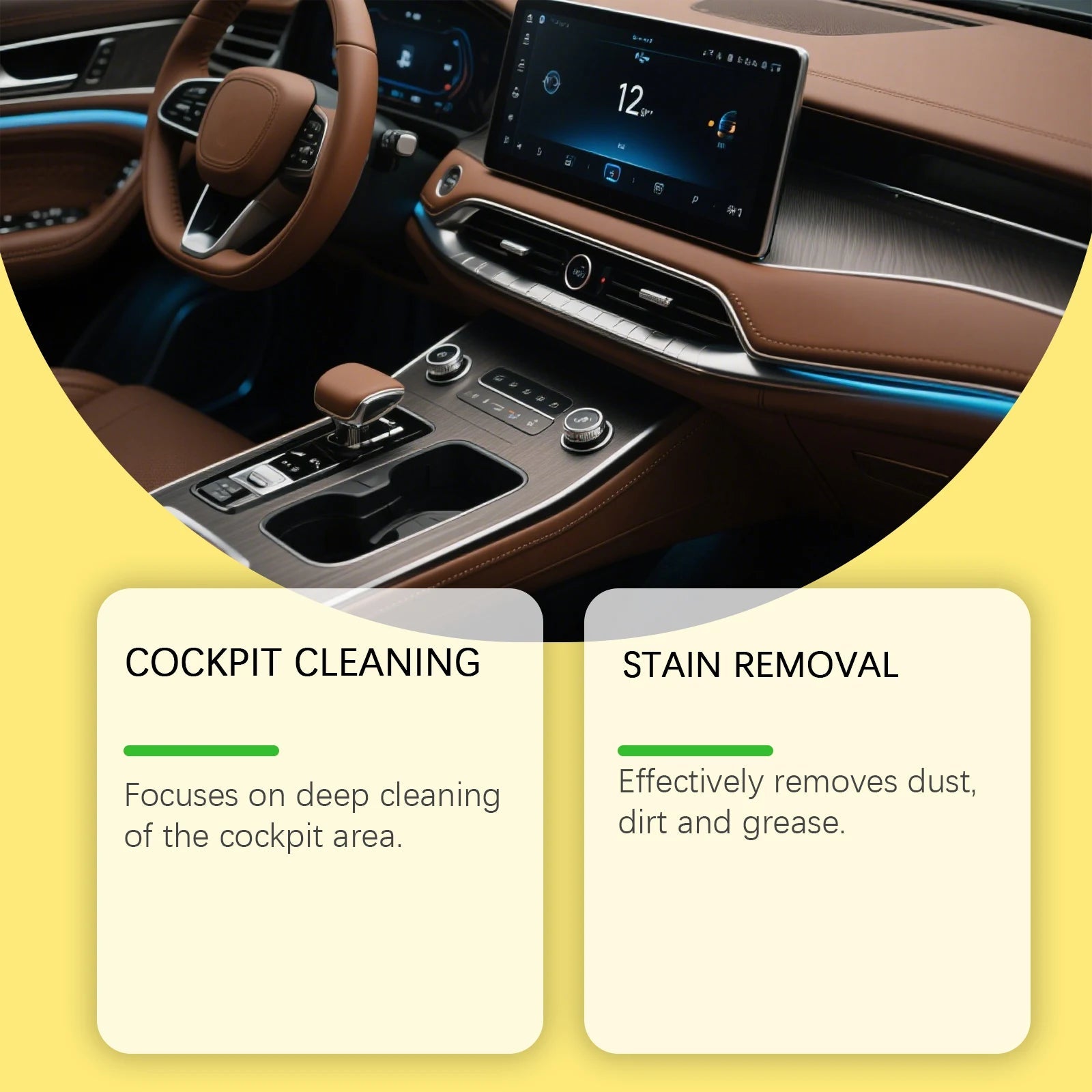 Nettoyant pour intérieur de voiture, élimine efficacement les taches de graisse de la poussière, nettoie les vernis du tableau de bord intérieur améliore la brillance, Agent de rénovation - FATAONNettoyant pour intérieur de voiture, élimine efficacement les taches de graisse de la poussière, nettoie les vernis du tableau de bord intérieur améliore la brillance, Agent de rénovationAccessoire AutoFATAON