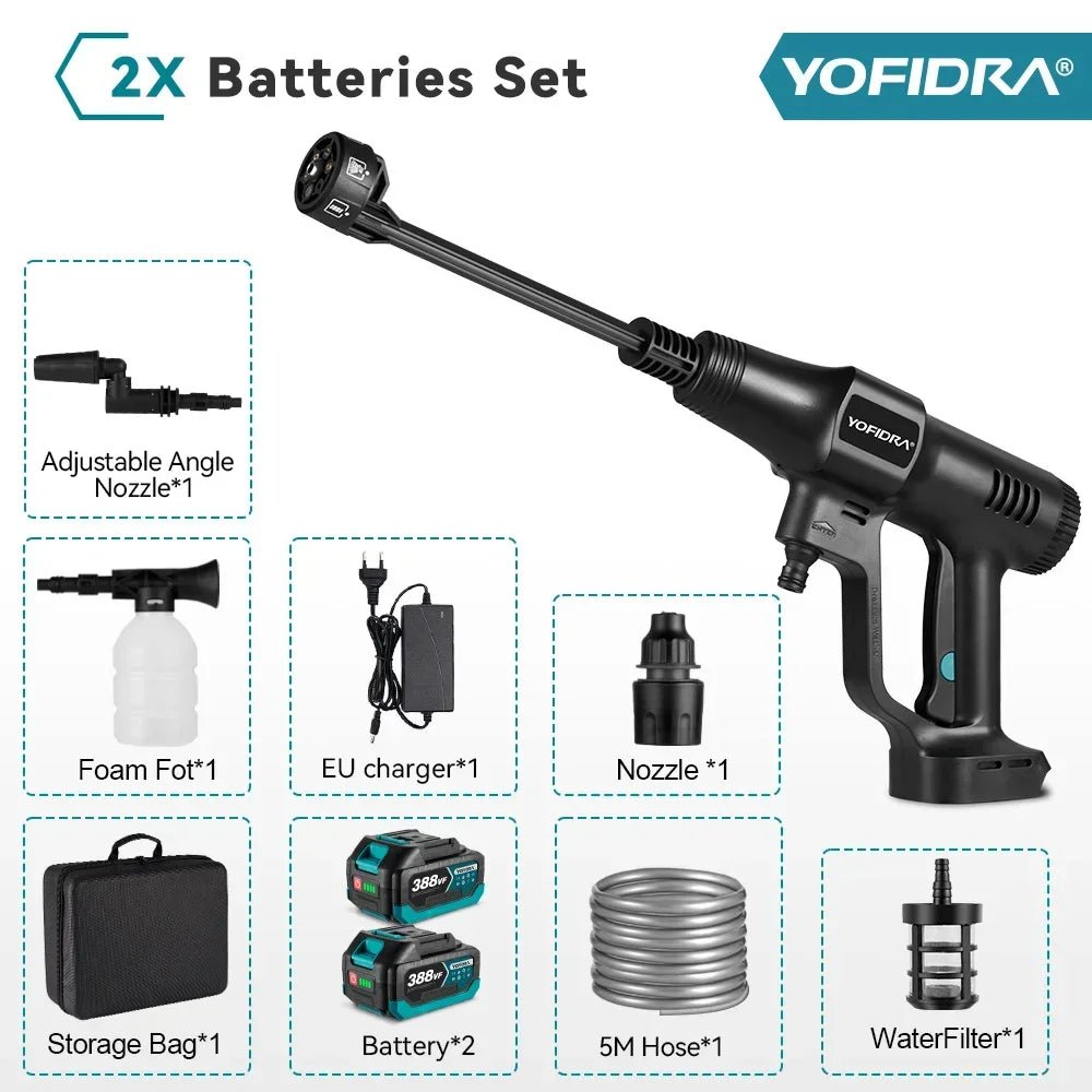 Nettoyeur haute pression sans fil YOFIDRA 6 en 1 200 bars, pistolet à eau pour voiture, nettoyeur domestique, pistolet de lavage pour batterie Makita. - FATAONNettoyeur haute pression sans fil YOFIDRA 6 en 1 200 bars, pistolet à eau pour voiture, nettoyeur domestique, pistolet de lavage pour batterie Makita.Outils & PerformanceFATAON