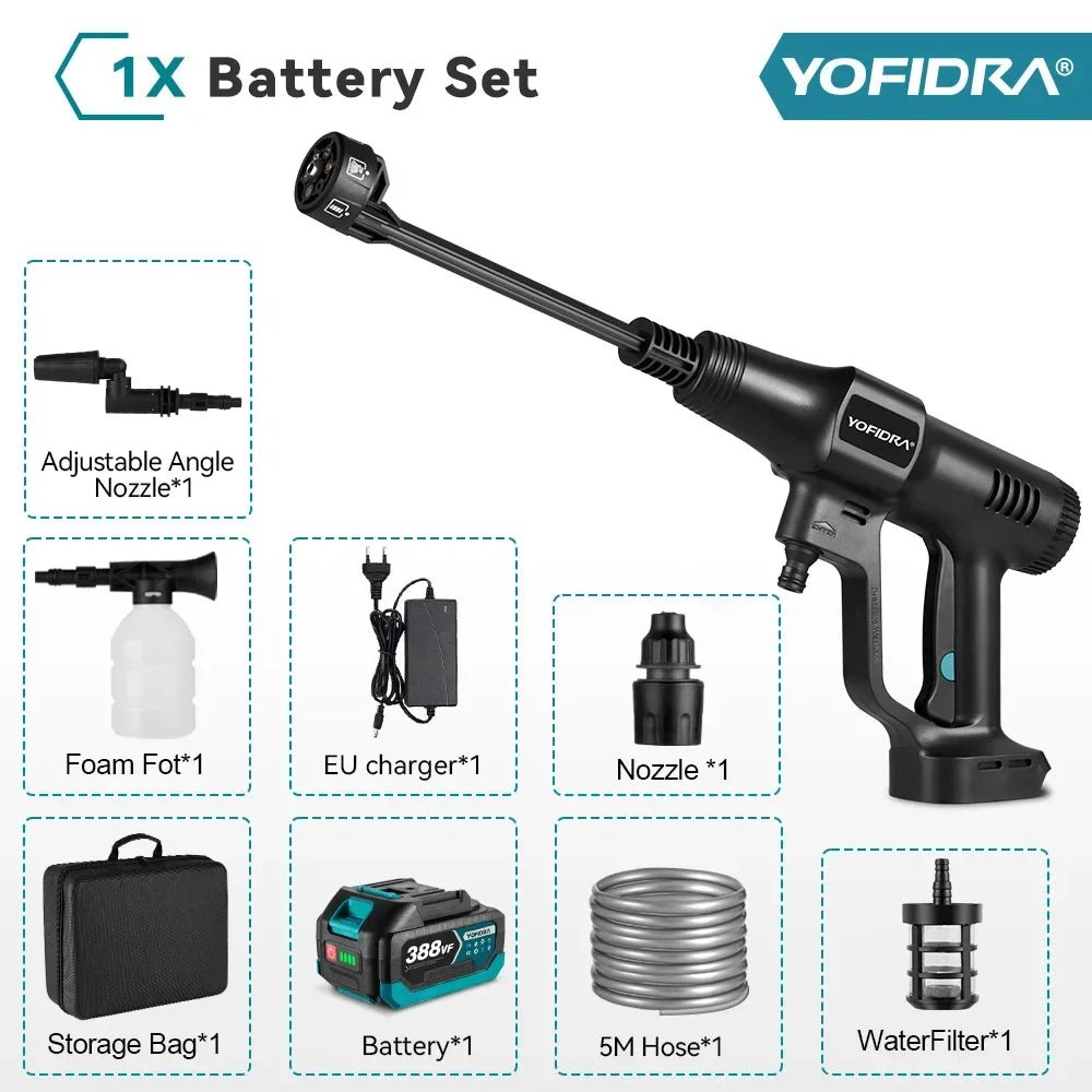 Nettoyeur haute pression sans fil YOFIDRA 6 en 1 200 bars, pistolet à eau pour voiture, nettoyeur domestique, pistolet de lavage pour batterie Makita. - FATAONNettoyeur haute pression sans fil YOFIDRA 6 en 1 200 bars, pistolet à eau pour voiture, nettoyeur domestique, pistolet de lavage pour batterie Makita.Outils & PerformanceFATAON