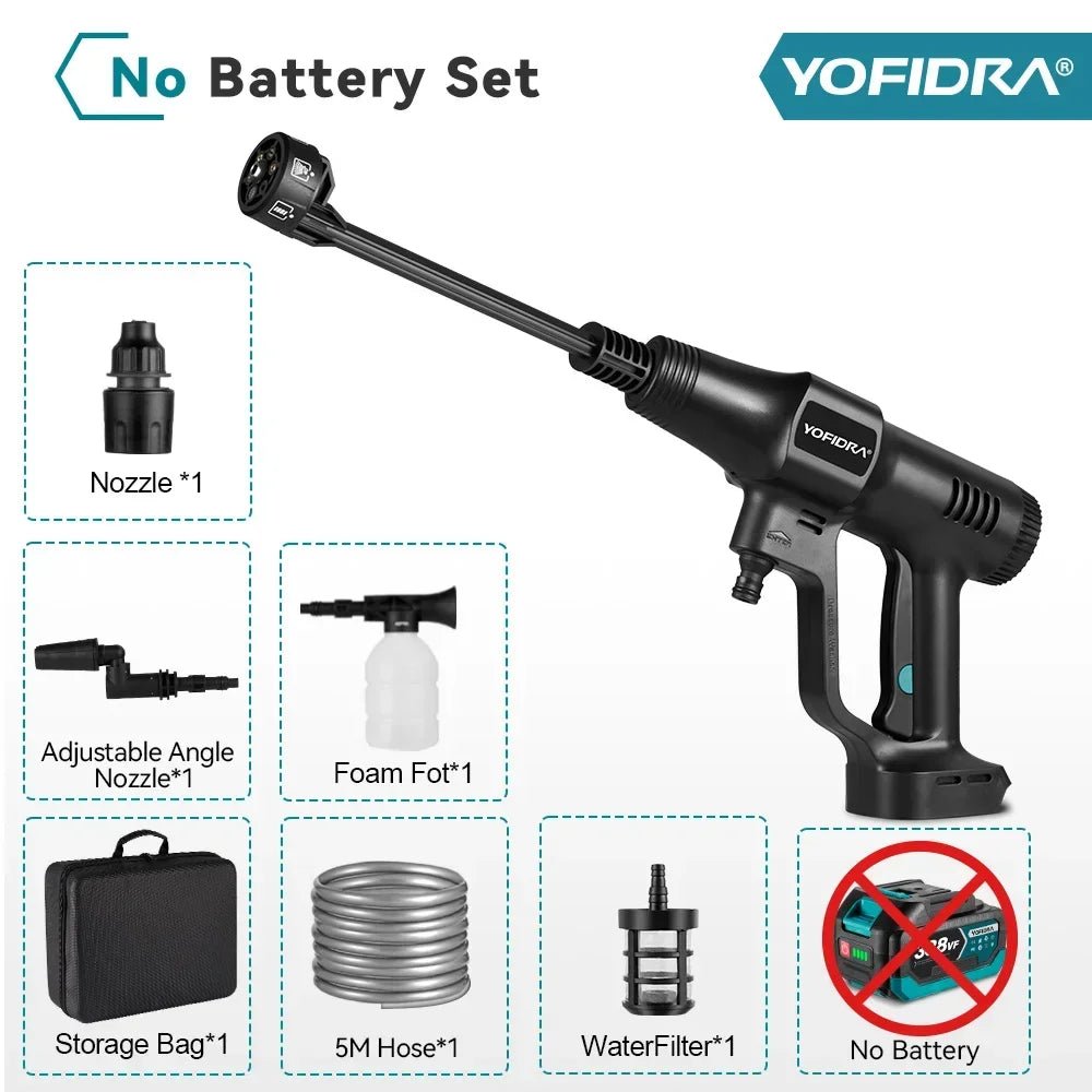 Nettoyeur haute pression sans fil YOFIDRA 6 en 1 200 bars, pistolet à eau pour voiture, nettoyeur domestique, pistolet de lavage pour batterie Makita. - FATAONNettoyeur haute pression sans fil YOFIDRA 6 en 1 200 bars, pistolet à eau pour voiture, nettoyeur domestique, pistolet de lavage pour batterie Makita.Outils & PerformanceFATAON