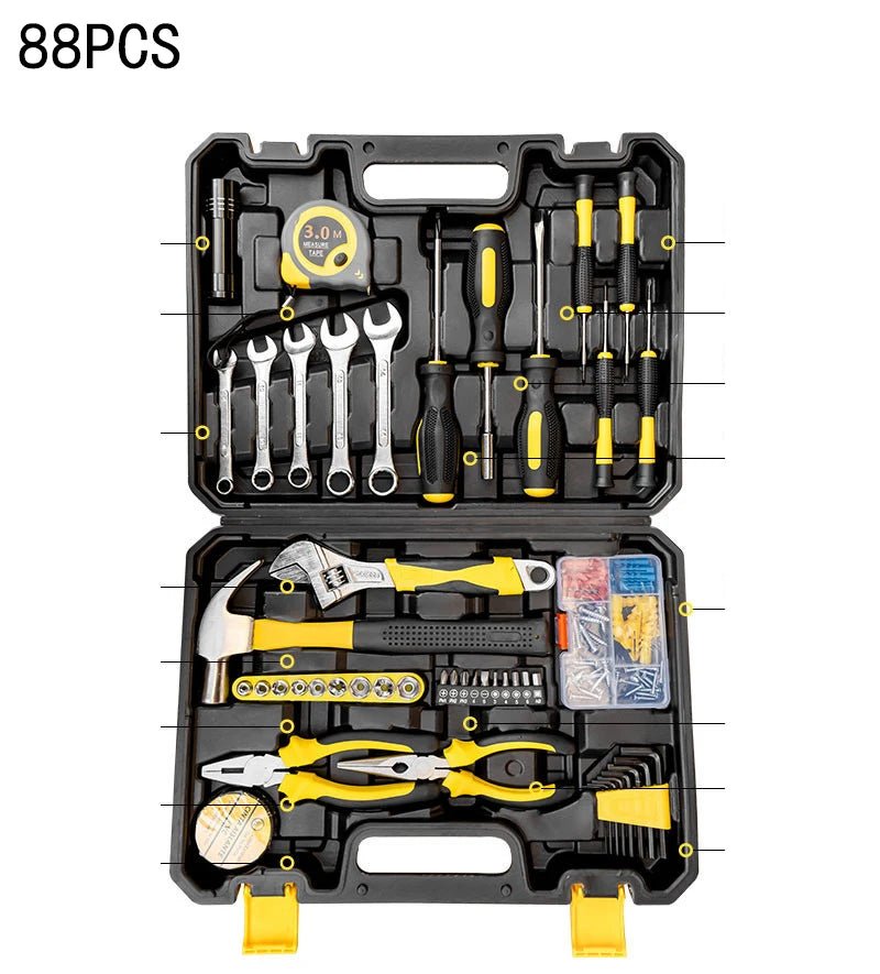New Hardware Tool Set Combination Tool Set Multifunctional Household Use Manual Woodworking Toolbox Manual Repair Tool Sets - Fix & GoNew Hardware Tool Set Combination Tool Set Multifunctional Household Use Manual Woodworking Toolbox Manual Repair Tool SetsOutils & MesureFix & Go