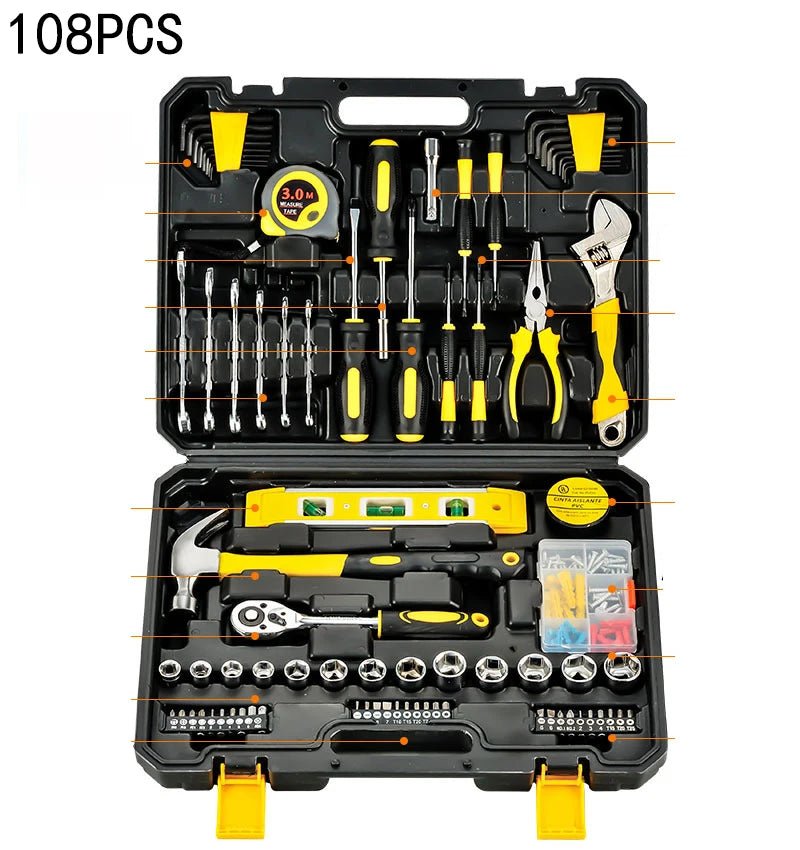 New Hardware Tool Set Combination Tool Set Multifunctional Household Use Manual Woodworking Toolbox Manual Repair Tool Sets - Fix & GoNew Hardware Tool Set Combination Tool Set Multifunctional Household Use Manual Woodworking Toolbox Manual Repair Tool SetsOutils & MesureFix & Go
