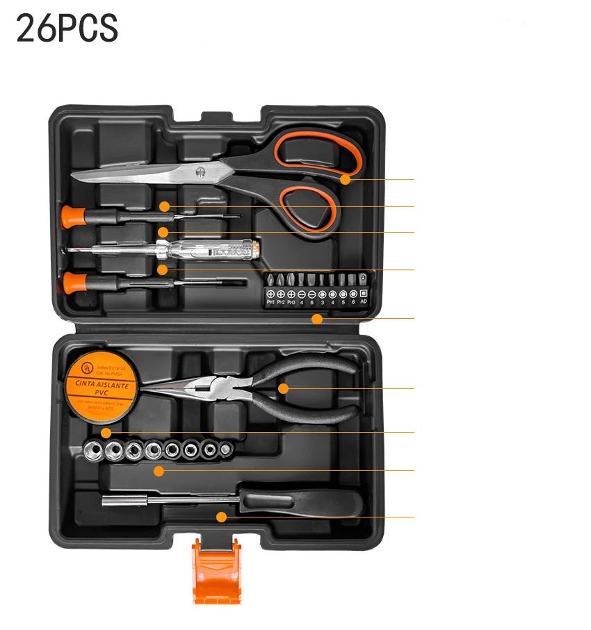 New Hardware Tool Set Combination Tool Set Multifunctional Household Use Manual Woodworking Toolbox Manual Repair Tool Sets - Fix & GoNew Hardware Tool Set Combination Tool Set Multifunctional Household Use Manual Woodworking Toolbox Manual Repair Tool SetsOutils & MesureFix & Go