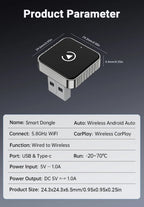 New Super Mini Carplay AI Box Wired to Wireless CarPlay&Android Auto 2in1 Box 5GHz WiFi5 for 99% Original Wired CarPlay/Auto Car - FATAONNew Super Mini Carplay AI Box Wired to Wireless CarPlay&Android Auto 2in1 Box 5GHz WiFi5 for 99% Original Wired CarPlay/Auto CarFATAON