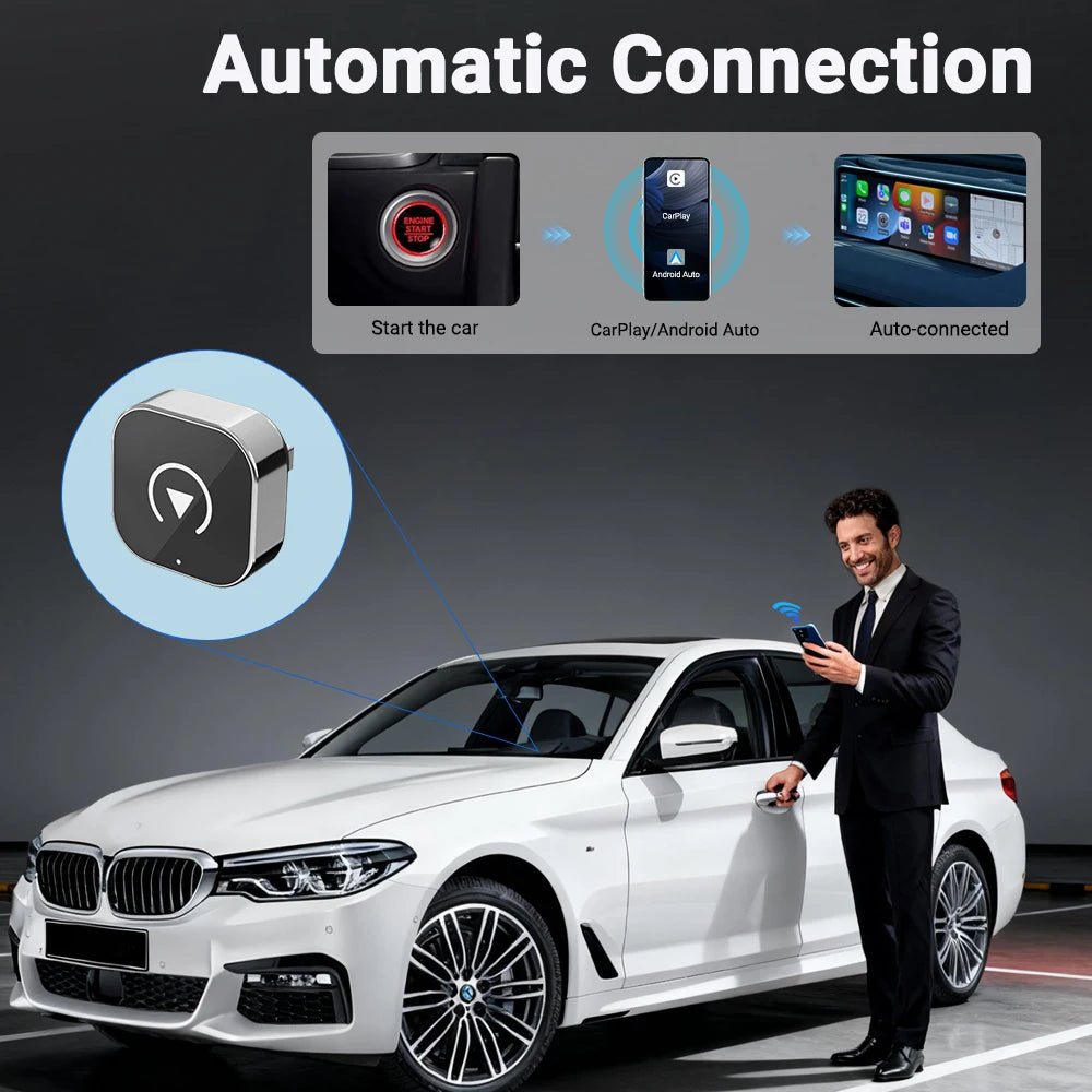 New Super Mini Carplay AI Box Wired to Wireless CarPlay&Android Auto 2in1 Box 5GHz WiFi5 for 99% Original Wired CarPlay/Auto Car - FATAONNew Super Mini Carplay AI Box Wired to Wireless CarPlay&Android Auto 2in1 Box 5GHz WiFi5 for 99% Original Wired CarPlay/Auto CarFATAON
