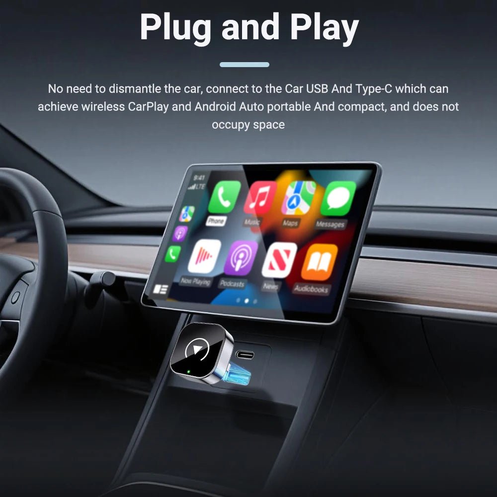 New Super Mini Carplay AI Box Wired to Wireless CarPlay&Android Auto 2in1 Box 5GHz WiFi5 for 99% Original Wired CarPlay/Auto Car - FATAONNew Super Mini Carplay AI Box Wired to Wireless CarPlay&Android Auto 2in1 Box 5GHz WiFi5 for 99% Original Wired CarPlay/Auto CarFATAON