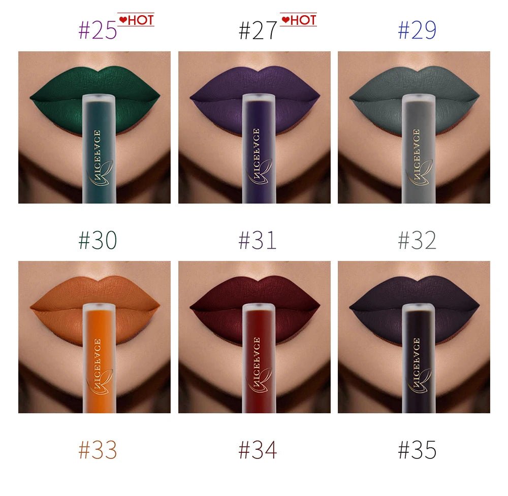NICEFACE Nude Liquid Lipsticks Waterproof Velvet Matte Lip Gloss Long Lasting Non-stick Cup Lip Tint Makeup Pigment Cosmetics - FATAONNICEFACE Nude Liquid Lipsticks Waterproof Velvet Matte Lip Gloss Long Lasting Non-stick Cup Lip Tint Makeup Pigment CosmeticsBeauté femmeFATAON