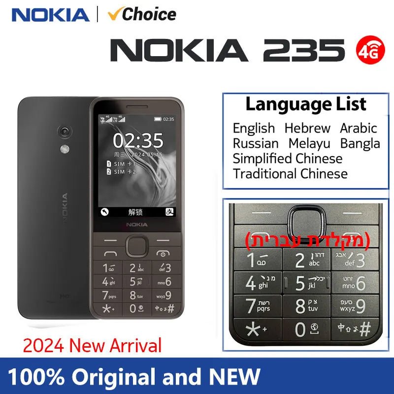 Nokia 235 4G caractéristique téléphone Bluetooth 5.0 FM Radio double SIM 1450mAh Bettery type-c Port téléphone portable nouveau et Original - FATAONNokia 235 4G caractéristique téléphone Bluetooth 5.0 FM Radio double SIM 1450mAh Bettery type-c Port téléphone portable nouveau et OriginalProductivité & OrganisationFATAON