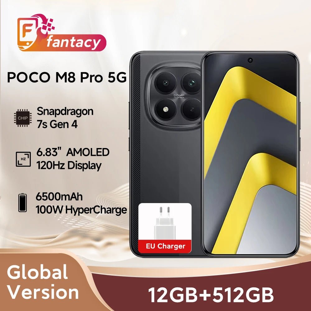 Nouveau smartphone POCO M8 Pro 5G version globale, Snapdragon 7s Gen 4, HyperCharge 100W, 6500mAh, écran 6,83 pouces 1,5K, NFC - FATAONNouveau smartphone POCO M8 Pro 5G version globale, Snapdragon 7s Gen 4, HyperCharge 100W, 6500mAh, écran 6,83 pouces 1,5K, NFCProductivité & OrganisationFATAON