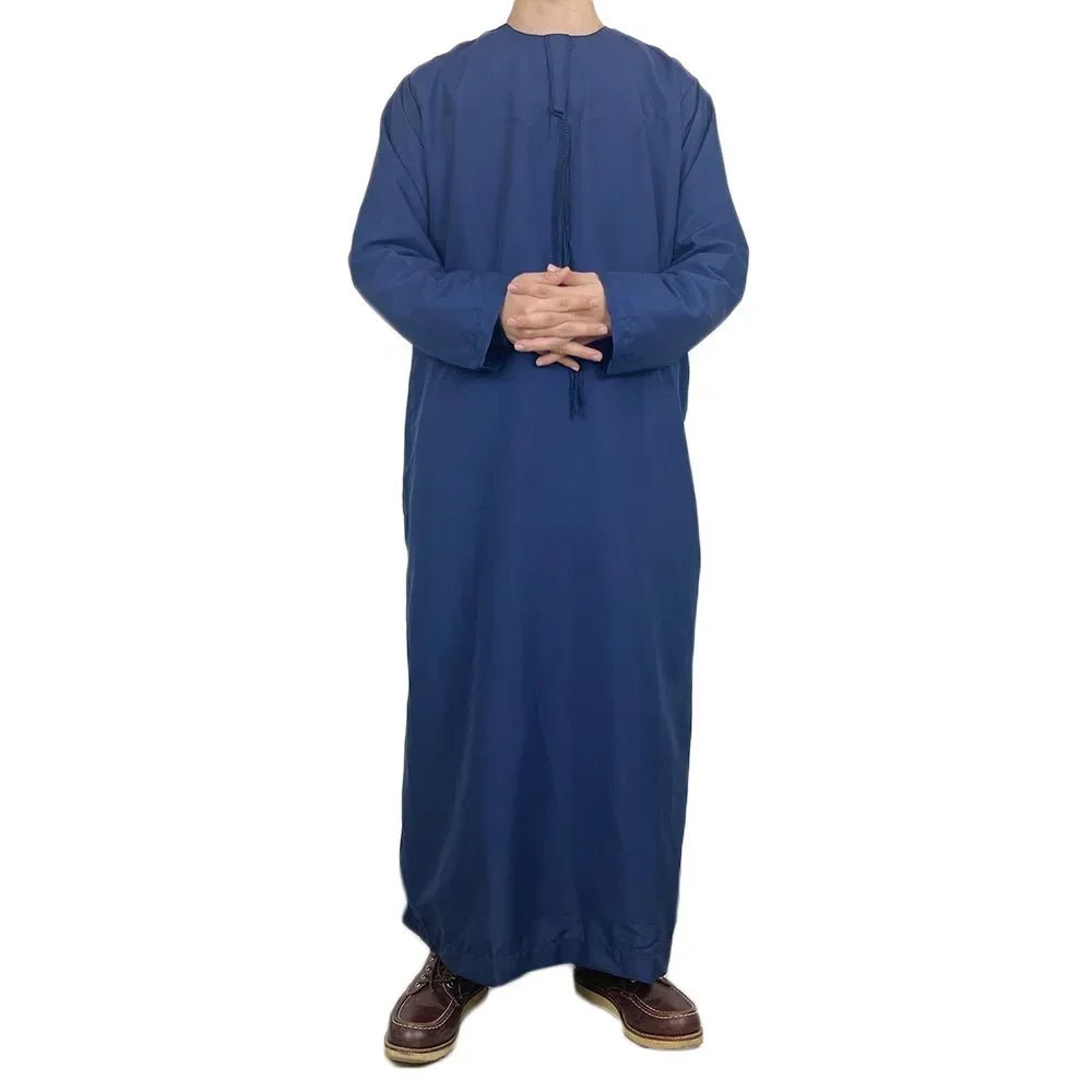 Nouveaux hommes musulmans à manches longues Robe pull Abaya Daffah Jubba Thobe Pakistan saoudien arabe caftan Islam vêtements Robe de prière Afghan - FATAONNouveaux hommes musulmans à manches longues Robe pull Abaya Daffah Jubba Thobe Pakistan saoudien arabe caftan Islam vêtements Robe de prière AfghanMode HommeFATAON