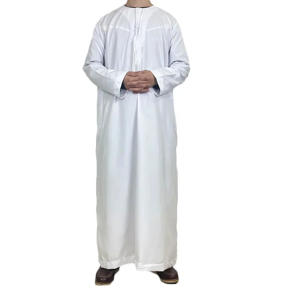 Nouveaux hommes musulmans à manches longues Robe pull Abaya Daffah Jubba Thobe Pakistan saoudien arabe caftan Islam vêtements Robe de prière Afghan - FATAONNouveaux hommes musulmans à manches longues Robe pull Abaya Daffah Jubba Thobe Pakistan saoudien arabe caftan Islam vêtements Robe de prière AfghanMode HommeFATAON
