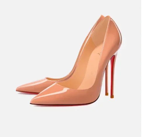 Nouveaux talons hauts noirs pointus de 12cm pour femmes, talons fins avec tempérament sexy, bouche peu profonde, chaussures simples à semelle rouge 34-46 - FATAONNouveaux talons hauts noirs pointus de 12cm pour femmes, talons fins avec tempérament sexy, bouche peu profonde, chaussures simples à semelle rouge 34-46Mode FemmeFATAON