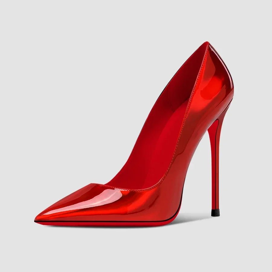 Nouveaux talons hauts noirs pointus de 12cm pour femmes, talons fins avec tempérament sexy, bouche peu profonde, chaussures simples à semelle rouge 34-46 - FATAONNouveaux talons hauts noirs pointus de 12cm pour femmes, talons fins avec tempérament sexy, bouche peu profonde, chaussures simples à semelle rouge 34-46Mode FemmeFATAON