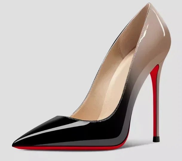 Nouveaux talons hauts noirs pointus de 12cm pour femmes, talons fins avec tempérament sexy, bouche peu profonde, chaussures simples à semelle rouge 34-46 - FATAONNouveaux talons hauts noirs pointus de 12cm pour femmes, talons fins avec tempérament sexy, bouche peu profonde, chaussures simples à semelle rouge 34-46Mode FemmeFATAON