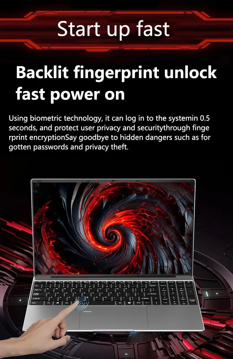 Nouvel Ordinateur Portable 15,6 Pouces Intel 6500Y 32 Go DDR3 512 Go 1 To 2 To SSD Windows 11 Rétroéclairé Lecteur d'Empreintes Digitales Gaming et Bureautique - FATAONNouvel Ordinateur Portable 15,6 Pouces Intel 6500Y 32 Go DDR3 512 Go 1 To 2 To SSD Windows 11 Rétroéclairé Lecteur d'Empreintes Digitales Gaming et BureautiqueProductivité & OrganisationFATAON