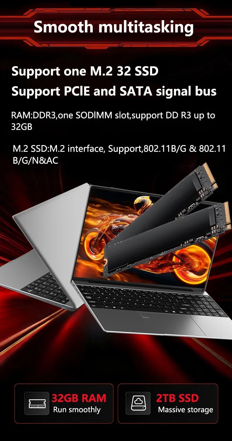 Nouvel Ordinateur Portable 15,6 Pouces Intel 6500Y 32 Go DDR3 512 Go 1 To 2 To SSD Windows 11 Rétroéclairé Lecteur d'Empreintes Digitales Gaming et Bureautique - FATAONNouvel Ordinateur Portable 15,6 Pouces Intel 6500Y 32 Go DDR3 512 Go 1 To 2 To SSD Windows 11 Rétroéclairé Lecteur d'Empreintes Digitales Gaming et BureautiqueProductivité & OrganisationFATAON