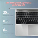 Nouvel ordinateur portable ultra fin 14,1 pouces, 16 Go de RAM, 2 To de SSD, Intel 4405U, PC de jeu, écran 1920*1080, ordinateur de bureau, ordinateur d'étude, PC Windows 11 Pro - FATAONNouvel ordinateur portable ultra fin 14,1 pouces, 16 Go de RAM, 2 To de SSD, Intel 4405U, PC de jeu, écran 1920*1080, ordinateur de bureau, ordinateur d'étude, PC Windows 11 ProProductivité & OrganisationFATAON