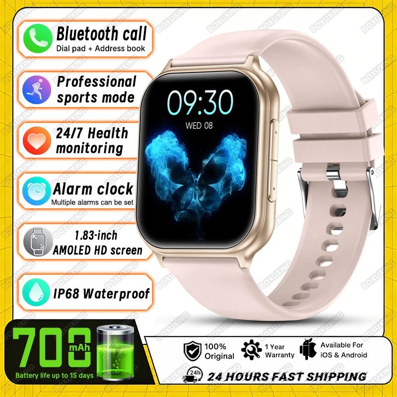 Nouvelle montre connectée 2026 pour femmes, suivi sportif et de forme physique, étanche IP68, fréquence cardiaque 24h intégrée, appels Bluetooth, montre connectée tendance pour femmes - FATAONNouvelle montre connectée 2026 pour femmes, suivi sportif et de forme physique, étanche IP68, fréquence cardiaque 24h intégrée, appels Bluetooth, montre connectée tendance pour femmesMode FemmeFATAON