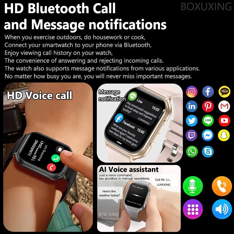 Nouvelle montre connectée 2026 pour femmes, suivi sportif et de forme physique, étanche IP68, fréquence cardiaque 24h intégrée, appels Bluetooth, montre connectée tendance pour femmes - FATAONNouvelle montre connectée 2026 pour femmes, suivi sportif et de forme physique, étanche IP68, fréquence cardiaque 24h intégrée, appels Bluetooth, montre connectée tendance pour femmesMode FemmeFATAON