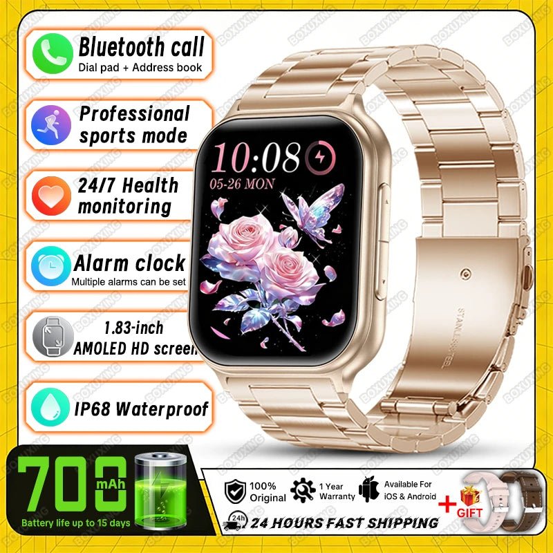 Nouvelle montre connectée 2026 pour femmes, suivi sportif et de forme physique, étanche IP68, fréquence cardiaque 24h intégrée, appels Bluetooth, montre connectée tendance pour femmes - FATAONNouvelle montre connectée 2026 pour femmes, suivi sportif et de forme physique, étanche IP68, fréquence cardiaque 24h intégrée, appels Bluetooth, montre connectée tendance pour femmesMode FemmeFATAON